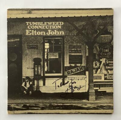 ELTON JOHN SIGNED AUTOGRAPH ALBUM VINYL RECORD - TUMBLEWEED