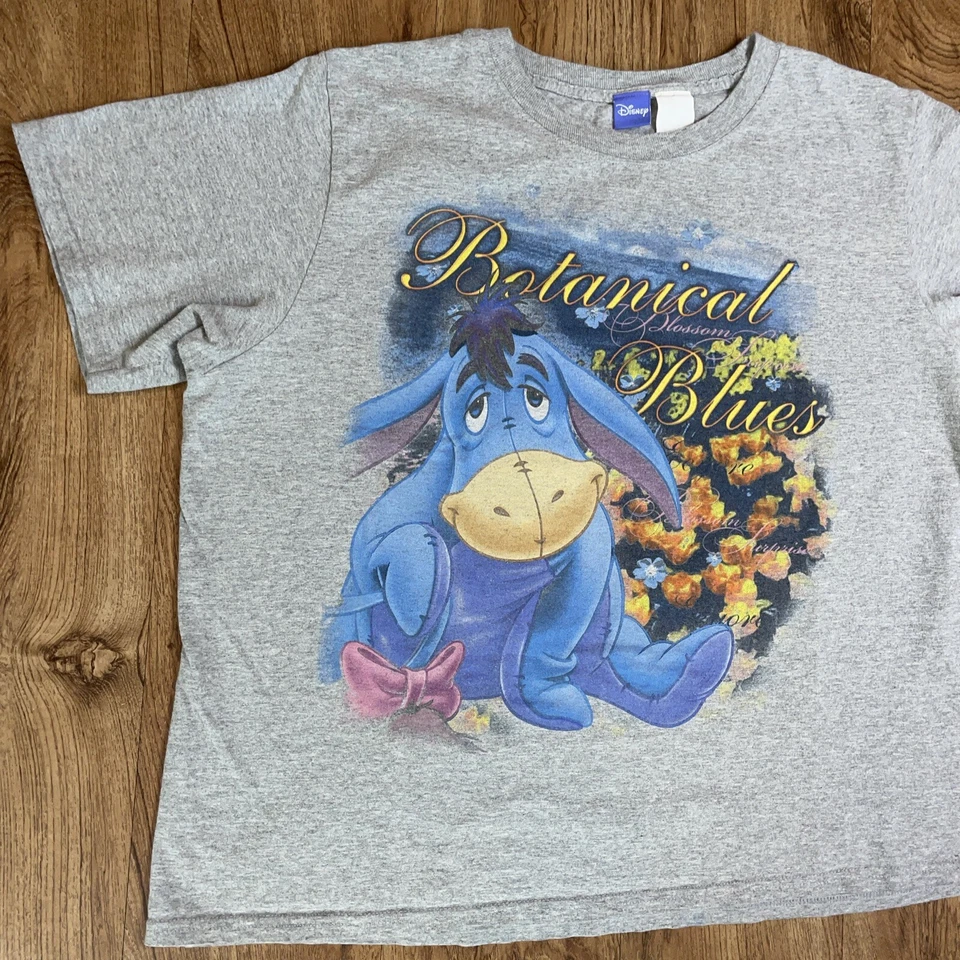 Camiseta botánica vintage Disney Eeyore grande frontal y trasera gráfica adulto M unisex Foto 2 de 4