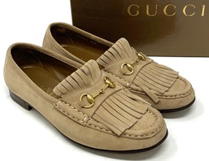 gucci suede loafer pumps