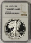 1988-S American Silver Eagle $1 Proof PF 69 Ultra Cameo NGC