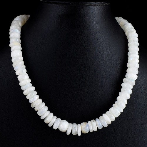 Round Shape 61.00 Cts Blue Flash Moonstone Beaded Beautiful Necklace VK 01 E679 - 第 2/3 張圖片