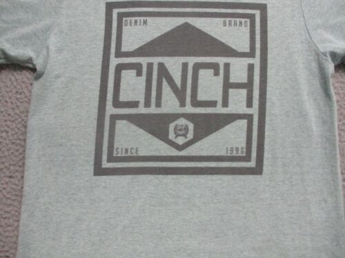 Cinch Shirt Mens Small Blue Short Sleeve Tee Blue Western Cowboy Farmer Stretch - Picture 4 of 11