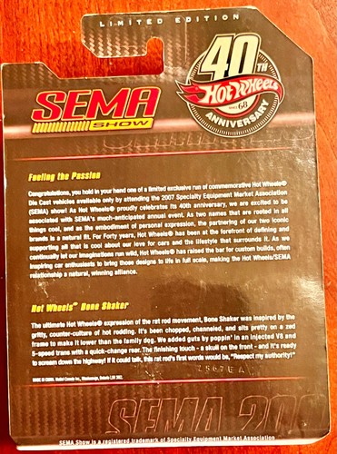Hot Wheels Bone Shaker Limited Edition SEMA 2007 Larry Wood Autographed/Signed! - Picture 4 of 8