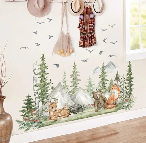 Cartoon Cute Animals Wall Stickers peel and stick decal for kids baby forest - Picture 7 of 7