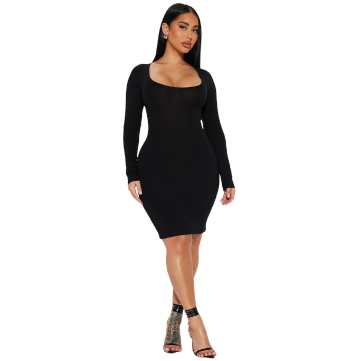 Casey Cotton Mini Dress Black Women's Size Small
