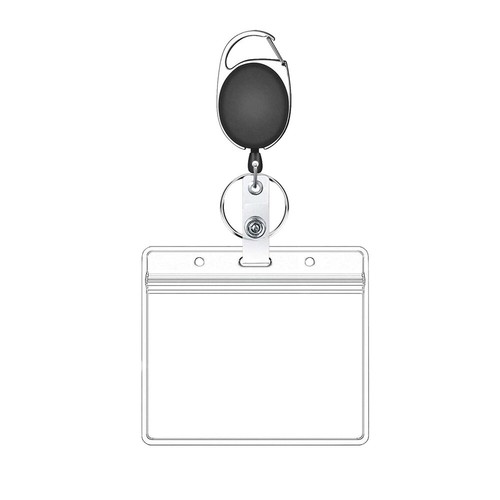1/2set ID Name Card Badge Holder/Clip Badge Reel Retractable Vertical/Horizontal - Picture 10 of 11