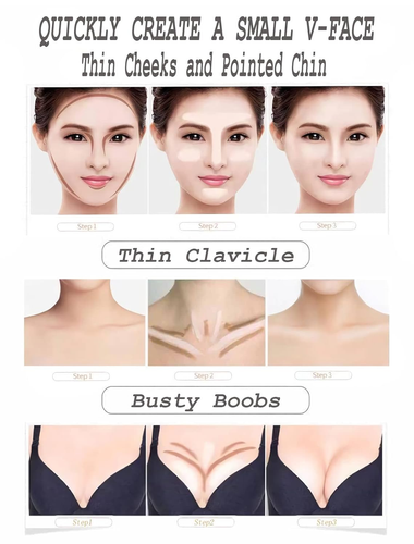 4 Pcs Cream Contour Foundation Stick, Highlighter & Bronzer Pen, Face Brightens - Picture 6 of 7