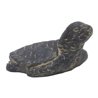 Wasser-SchildkröTe 18Cm Steinfigur Steinguss Garten Deko Schwarz Antik Frostfest