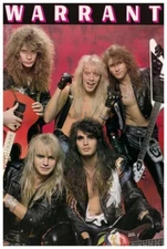 Warrant Poster 24x36 Inch Photo Rare Wall Art Print - 80's Rock Band