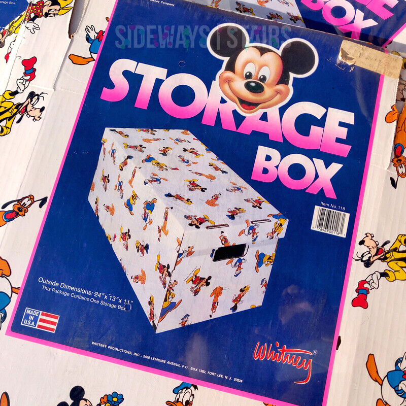 VINTAGE DISNEY STORAGE BOX & LID 4 Cardboard Boxes mickey minnie rare 80s  90s