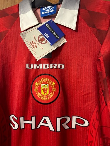 BNWT Original Manchester United 1996 1997 Long Sleeve #7 CANTONA M shirt B2689 - Picture 3 of 9