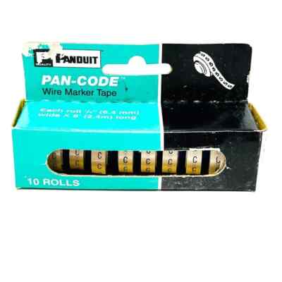 10 Rolls Panduit PMDR-C Pan-Code Wire Marker Tape, White, Polyester Made in USA