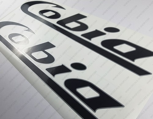COBIA BOATS LOGO V2 SILVER/BLACK DECALS STICKERS 16" x 3" 2pcs. - Picture 3 of 5