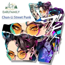 EARLFAMILY 5.1" Street Punk Chun-Li Fanart Car Stickers Arcade Game Sketch Decal