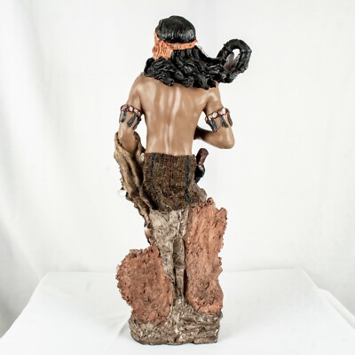 Figurine Indien Cheyenne - Guerrier En Résine - Fait Main - 22,5 Cm - Nouveau Mexique