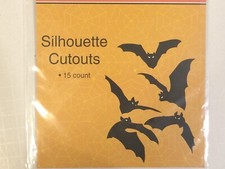 Spooky Village Halloween Paper Wall Decoration Silhouette Cutouts Bats 15 pcs