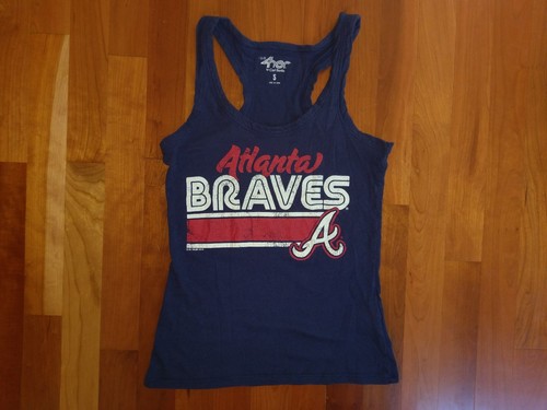 Atlanta Braves Tank Top Women's Small Baseball Retro Vtg Throwback Racerback Fit - Picture 1 of 12