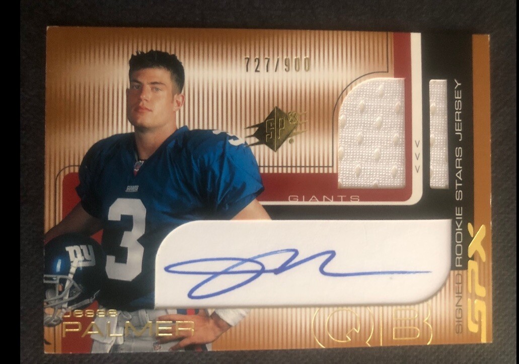 Jesse Palmer 2001 SPx RC Auto Jersey/900 Giants TV The Bachelor