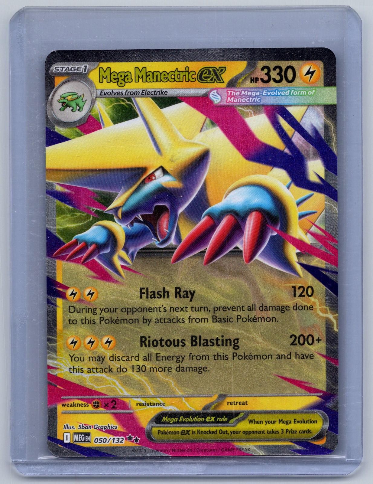 Mega Manectric ex 050/132 Double Rare Mega Evolution Pokemon Holo Near Mint