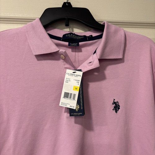 US Polo Assn. Herren Medium Luxury Feel Strick Polo Lavendel Rosa Neu Mit Etikett
