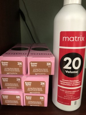 SIX MATRIX SUPER SYNC 3N DARKEST BROWN NEUTRAL + 20V DEVELOPER 16oz