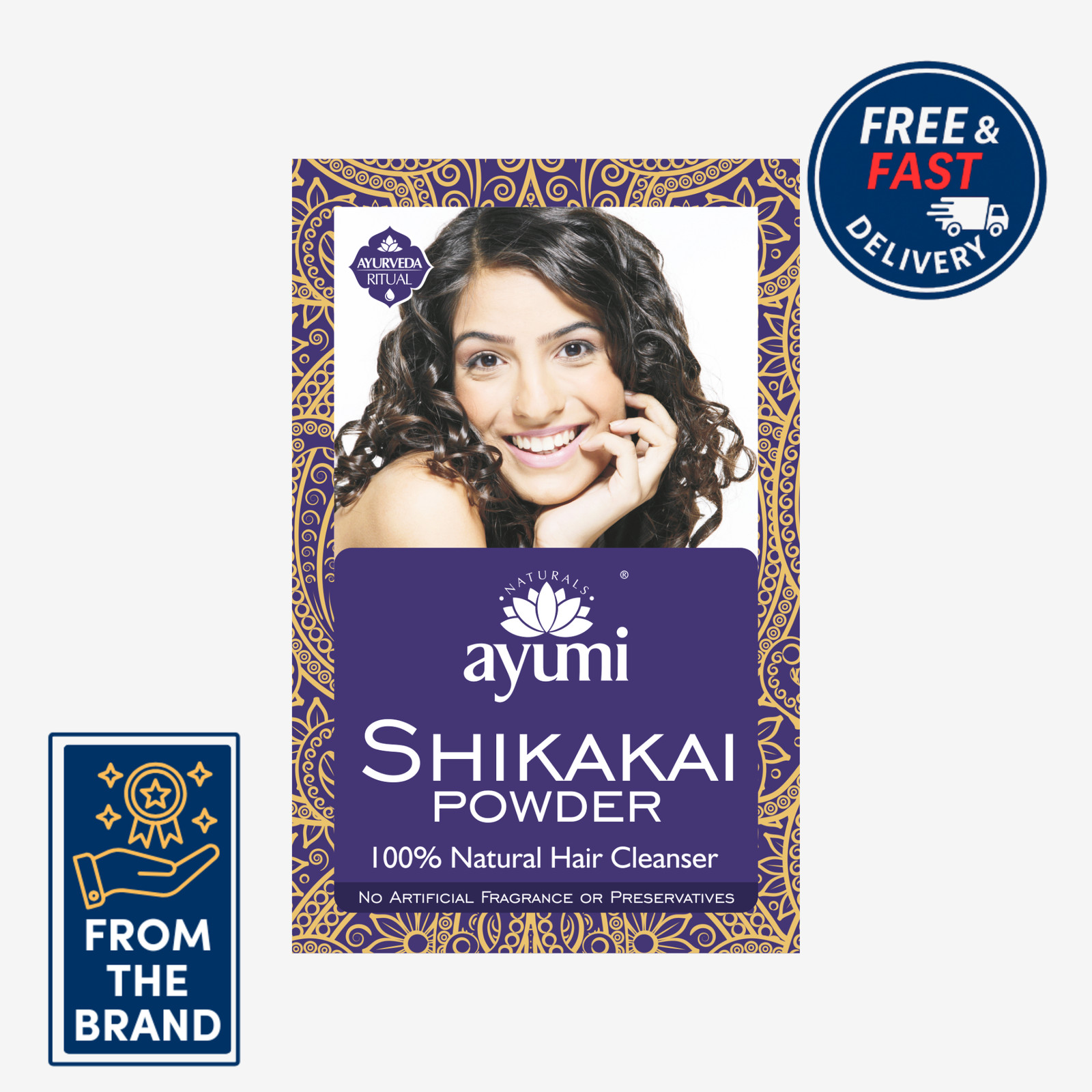 Ayumi Shikakai Powder | Stronger and Thicker Hair | Delays Grey Hair | 100g