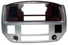 2006-2008 Dodge Ram Center Dash Radio Panel Trim Vents Bezel Silver Woodgrain