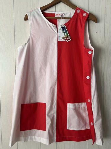 NEU Hammies zweifarbig gesmoktes Kleid Vintage inspiriert Santa Barbara Lg Neu mit Etikett