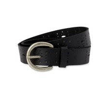 Womens Black Perforated Leather Belt Size Small/Medium BRAND NEW W TAGS