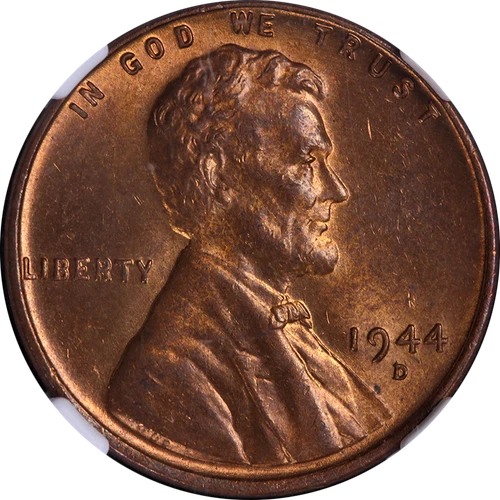 1944-D/D Lincoln Cent FS-511 NGC MS63 RB Great Eye Appeal Strong Strike