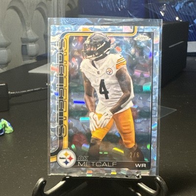 2025 Topps Chrome Dk Metcalf # 254 2/6 SSP Molten Mercury Refractor FDI Steelers