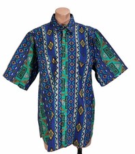 Vintage 80s Aztec Western Shirt All Over Print XL Top Hand Co-op Navajo Texas