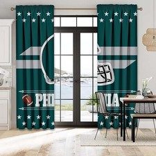 New Philadelphia Football Curtain Blackout Rod 2 Panels Pocket Drapes 72 63 in