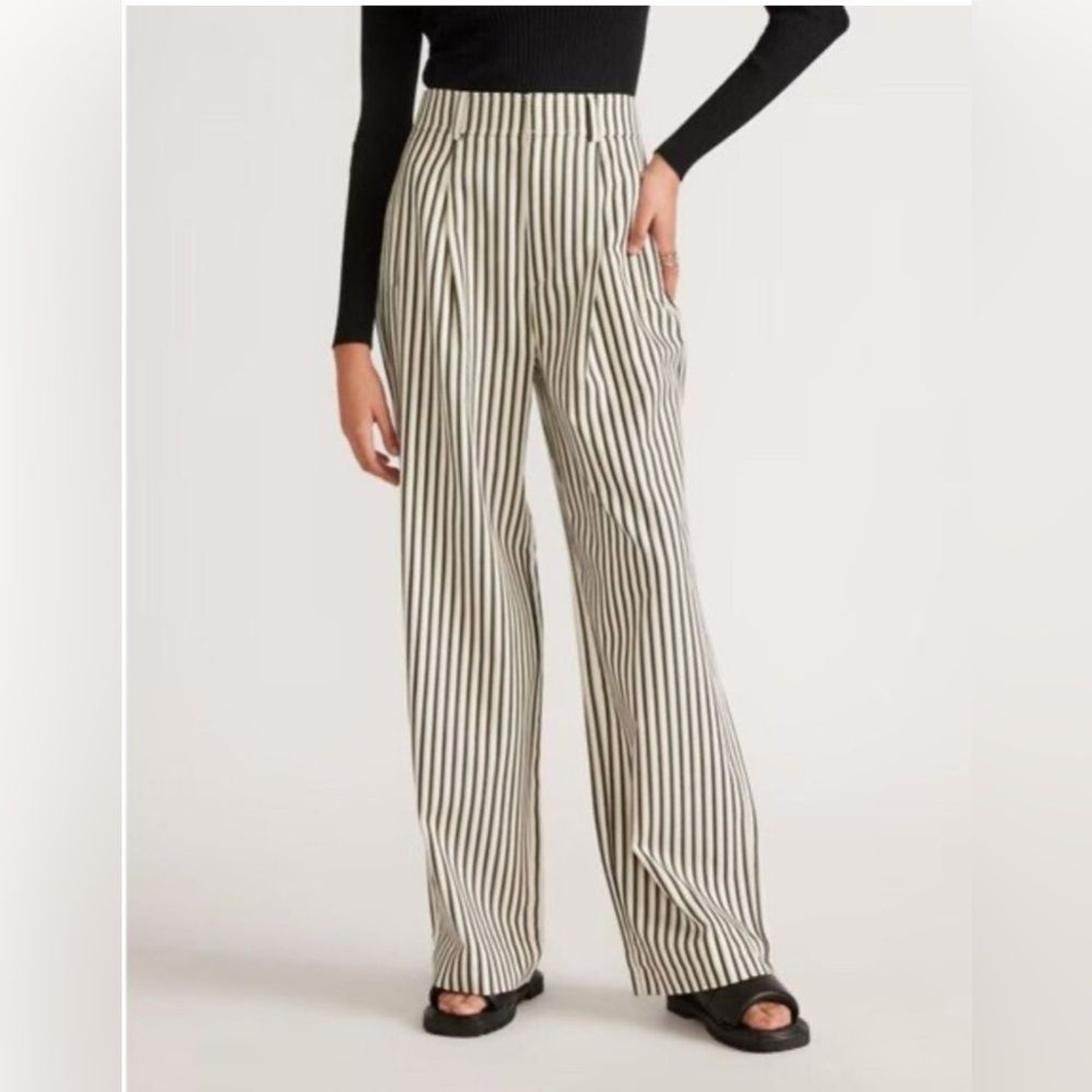 EVERLANE NWT The Way-High® Drape Pant in Ombre Stripe Size 12-S