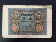 Vintage Authentic Germany 100 Mark 1920 BERLIN 105 Years Old Circulated Banknote
