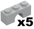 LEGO 5 New Light Bluish Gray Brick Arch 1 x 3 Castle Stone Gray Part 4490 LG1