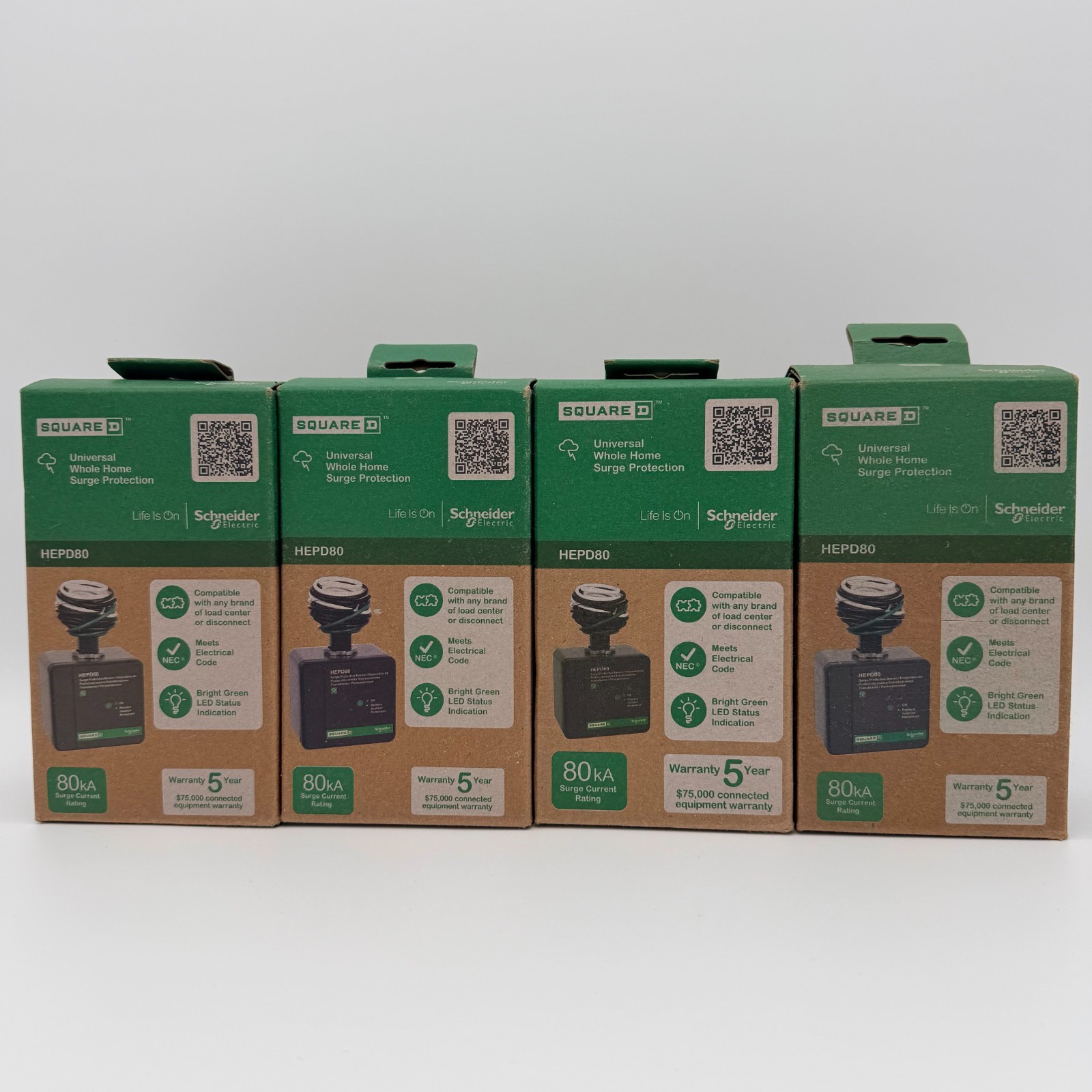 Pack of 4 Square D HEPD Whole Home Electronics Protective Device 80kA