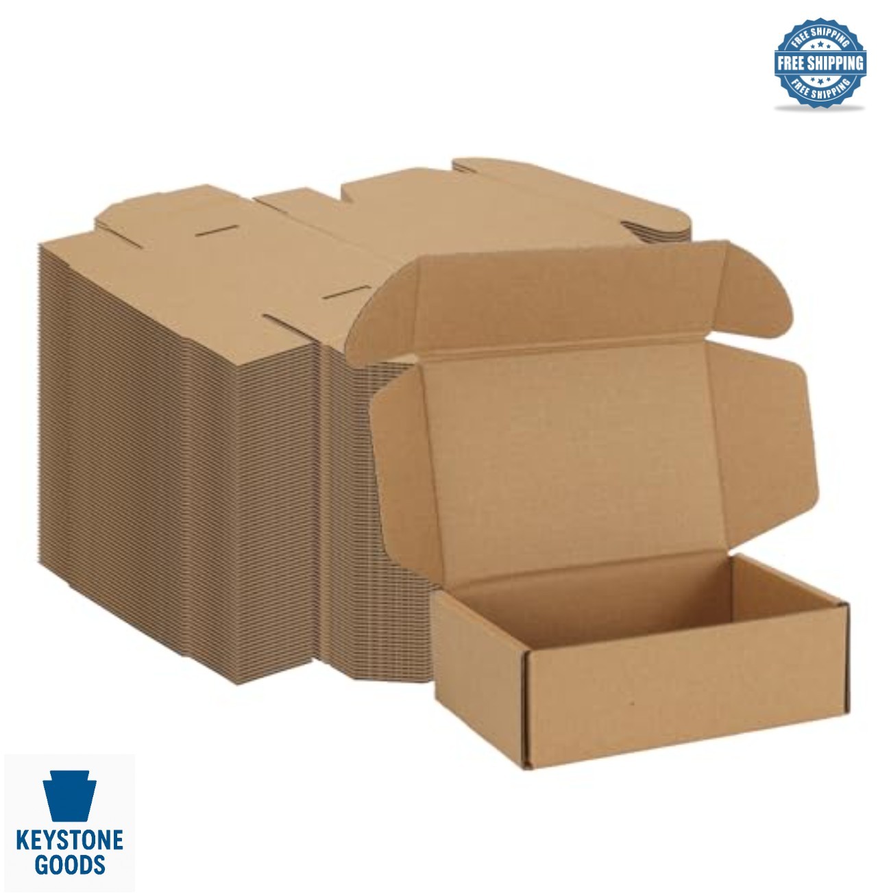 Shipping Boxes 6x4x2 Inch 75 Pack Brown Corrugated Cardboard Mailer for Small