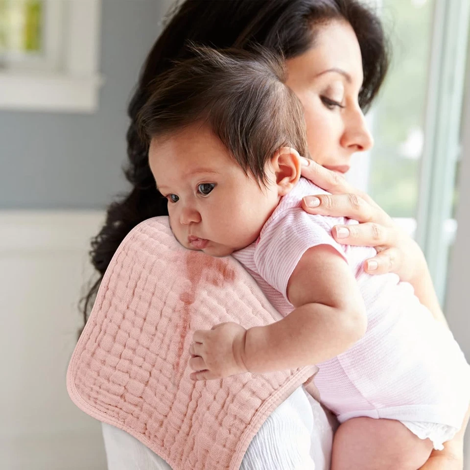 Paquete de 6 paños de muselina para eructos Looxii para bebés niñas 100 % algodón 6 capas suaves Foto 3 de 4