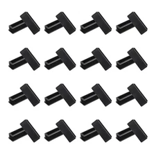 24Pcs 2.4" x 0.8" x 0.7" Rectangle Plastic Plug Tubing End Caps, Black