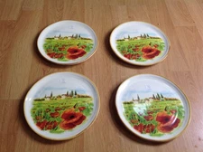 Opificio Etico Ceramiche - Tuscany Poppy Salad plates- Set of 4