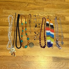 Y2K Necklace Bundle of 10 Puka Shell Beads Chunky Jewelry Beads Costume Chunky