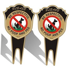 No Peeing No Pooping Dog Sign Double Sided Metal No Dog Poop Sign for Yard