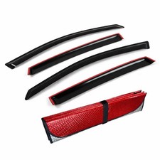 Window Visor Smoke Red Sun Shade 5pcs For Kia Sportage 2005-2010 Tape-on