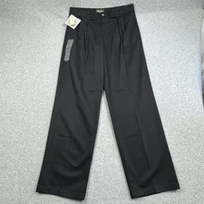Eddie Bauer Wrinkle & Stain Resistant Pleated Pants Mens 36x34 Chino Black NWT
