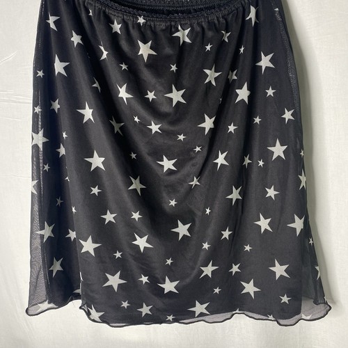 Nastygal Skirt Big Girls Size 12 Black White Star Knee Length Pull-On Tulle Kids - Picture 2 of 7