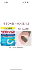 90 Sea Bond LOWERS Denture Adhesive Seals Original 6 Boxes w/ 15 Bottoms Each