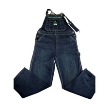 Liberty Bib Overalls Men 36x30 Blue Denim Dark Wash Rugged Workwear Straight Leg
