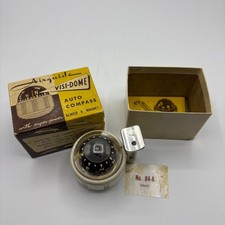 Vintage Airguide Visi-dome Auto Compass No 84-a Gray Original Box Instructions