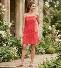 Alice Olivia Dress Womens S Light Poppy Red Bev Mini Crisscross Embroidered NWT